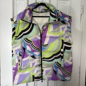 NWOT Free People FP Movement In A Bubble Printed Puffer Vest Women’s size Large
